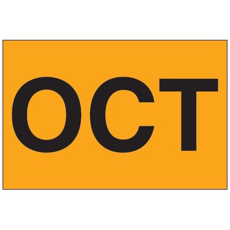 Bsc Preferred 2 x 3'' - ''OCT'' Fluorescent Orange Months of the Year Labels BUY00021178